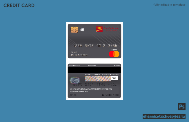 Dominica CIBC First Caribbean International Bank Mastercard-Debitkarte – Beispielvorschau
